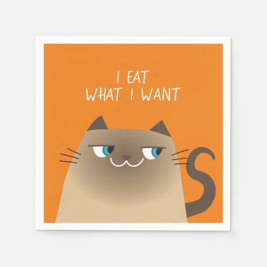 Serviette En Papier Chat siamois amusant (Devant)