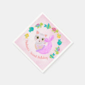 Serviette En Papier Chat Sirène Purrmais Plaque d'Anniversaire (Coin)