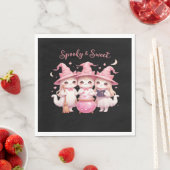 Serviette En Papier Chat sorcière éffrayante et sucrée Chat surdimensi (En situation)