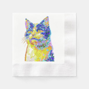 Serviette En Papier Chat sous le soleil