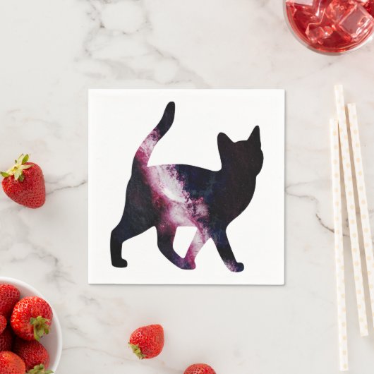 Serviette En Papier Chat spatial Galaxy (En situation)
