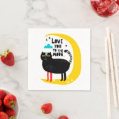 Serviette En Papier Chat sur la lune (En situation)