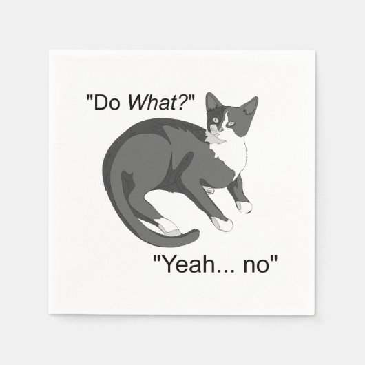 Serviette En Papier Chat têtu (Devant)
