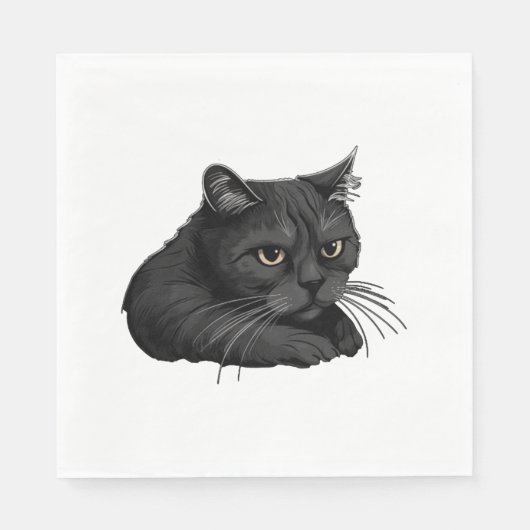 Serviette En Papier Chat unique Cute 5 (Devant)