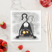 Serviette En Papier Chat Upside Down Funny Cartoon Caractère (En situation)