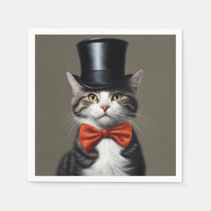 Serviette En Papier Chat victorien