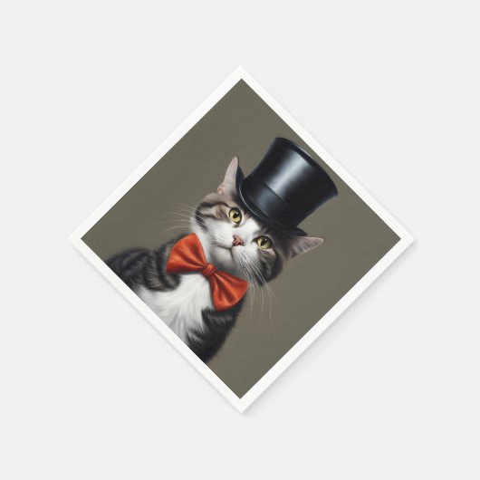 Serviette En Papier Chat victorien (Coin)