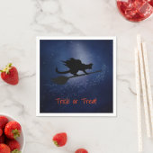 Serviette En Papier Chat volant sur une chambre Halloween serviettes (En situation)
