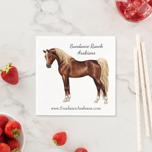 Serviette En Papier Châtaigner égyptien Cheval Arabe laxen Mane & Tail (En situation)