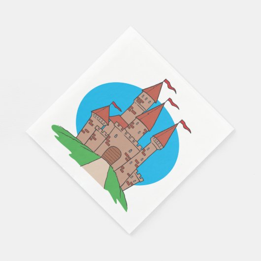 Serviette En Papier Château avec drapeaux (Coin)