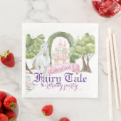 Serviette En Papier Château de Fairy Tale et Aquarelle de Cheval Blanc (En situation)