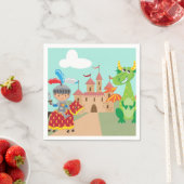 Serviette En Papier Château de Knight et Dragon (En situation)