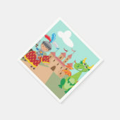 Serviette En Papier Château de Little Knight et Dragon (Coin)