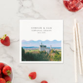 Serviette En Papier Château de Neuschwanstein Mariage Cocktail Napkin (En situation)