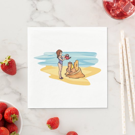 Serviette En Papier Château de sable de plage