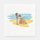 Serviette En Papier Château de sable de plage (Devant)