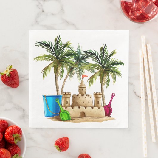 Serviette En Papier Château de Sand (En situation)