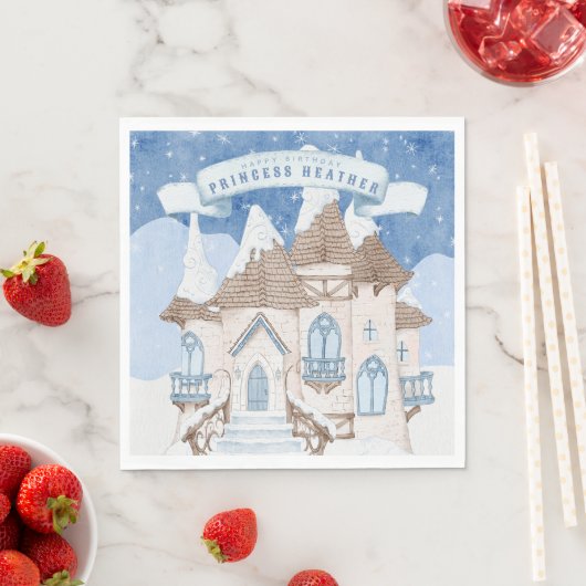 Serviette En Papier Château d'hiver neige (En situation)