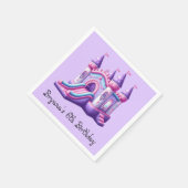 Serviette En Papier Château Gonflable Princesse Rose Violet Fête (Coin)