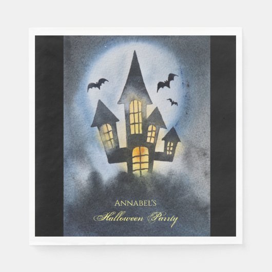 Serviette En Papier Château hanté éffrayant personnalisé (Devant)