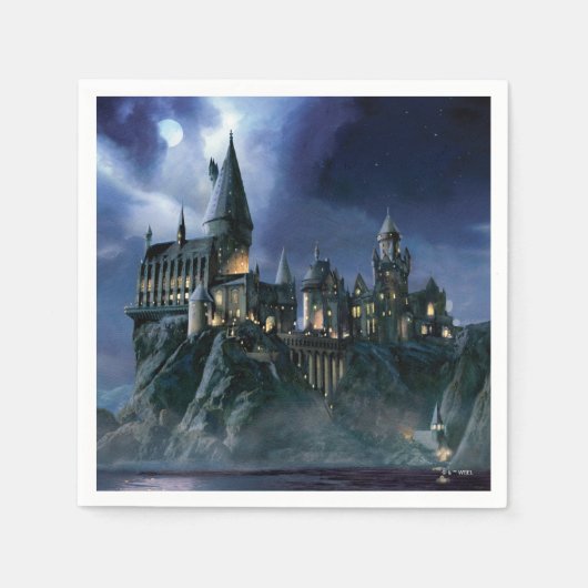 Serviette En Papier Château Harry Potter | Poudlard au clair de lune (Devant)