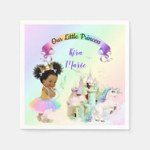 Serviette En Papier Château Licorne Princesse Arc-en-Ciel Magique