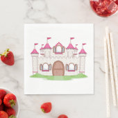 Serviette En Papier Château Rose (En situation)