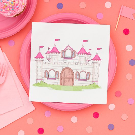 Serviette En Papier Château Rose