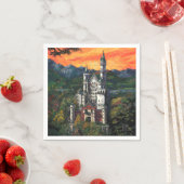 Serviette En Papier Château Schloss Neuschwanstein (En situation)