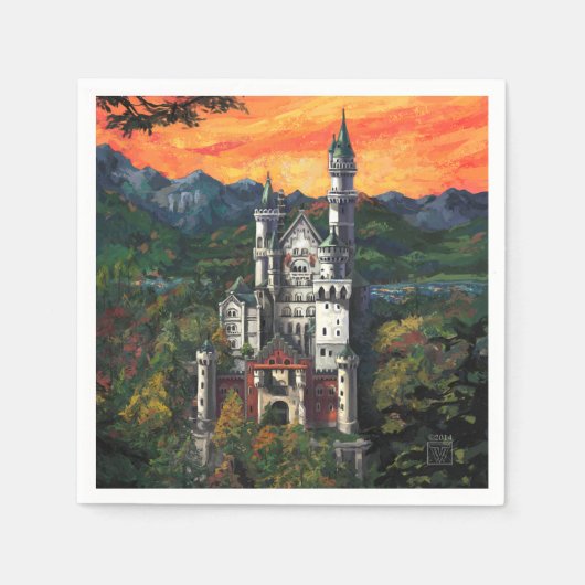 Serviette En Papier Château Schloss Neuschwanstein (Devant)