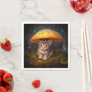Serviette En Papier Chaton