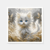 Serviette En Papier Chaton blanc précieux (Devant)