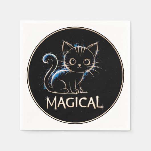 Serviette En Papier Chaton magique (Devant)