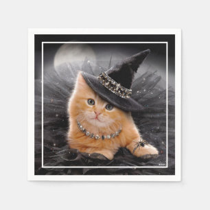 Serviette En Papier Chaton sorcière glamour