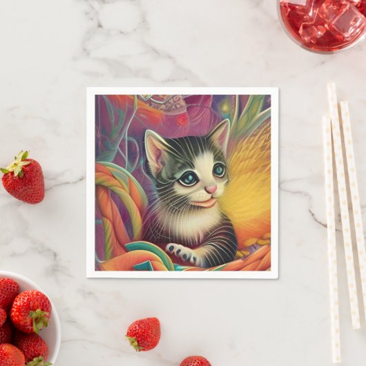 Serviette En Papier Chatons adorables 1 (En situation)