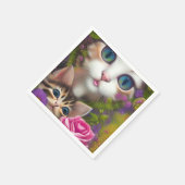 Serviette En Papier Chatons adorables 8 (Coin)