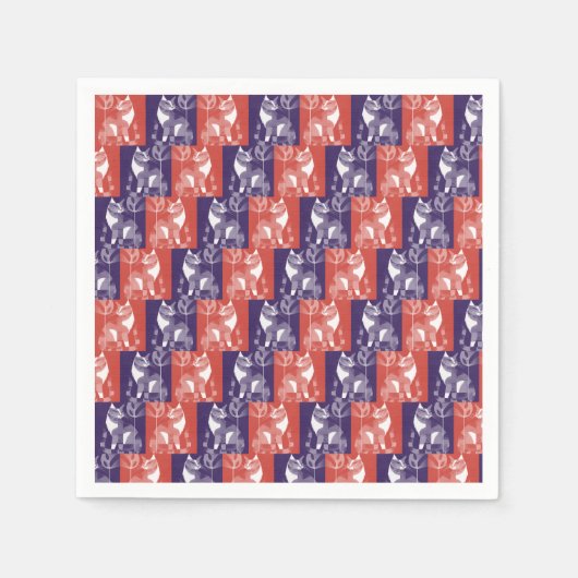 Serviette En Papier Chats (Devant)