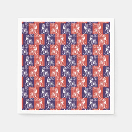 Serviette En Papier Chats (Devant)