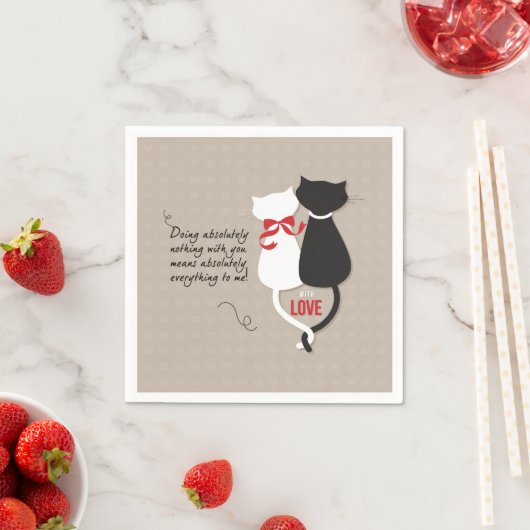 Serviette En Papier Chats amoureux (En situation)