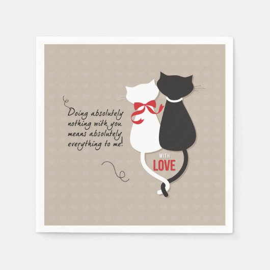 Serviette En Papier Chats amoureux (Devant)