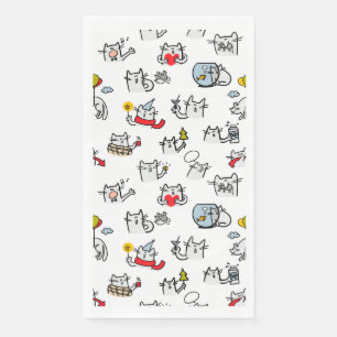 Serviette En Papier Chats amusants, lait et magie.