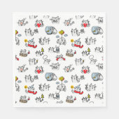 Serviette En Papier Chats amusants, lait et magie. (Devant)