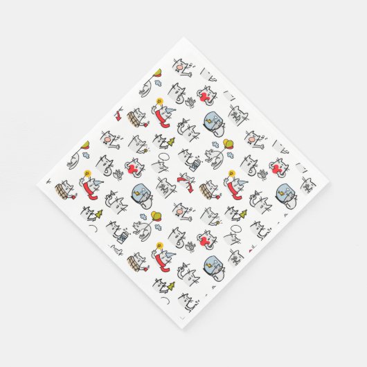 Serviette En Papier Chats amusants, lait et magie. (Coin)