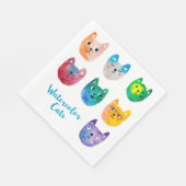 Serviette En Papier Chats aquarelles et amis (Coin)