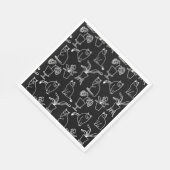 Serviette En Papier Chats blancs en noir (Coin)