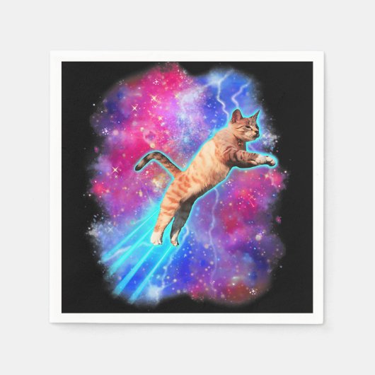 Serviette En Papier Chats cosmiques Funny Espace extra-atmosphérique T (Devant)