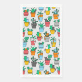 Serviette En Papier Chats dans les pots de fleurs (Devant)