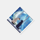 Serviette En Papier Chats de fenêtre (Coin)