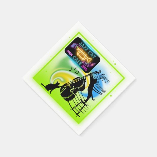 Serviette En Papier Chats de jazz | Papier à double basse (Coin)