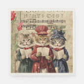 Serviette En Papier Chats de Noël (Devant)